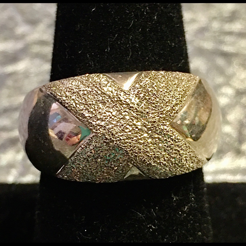 Silver Paveâ Or Micro-Paveâ Band Ring, Size 9